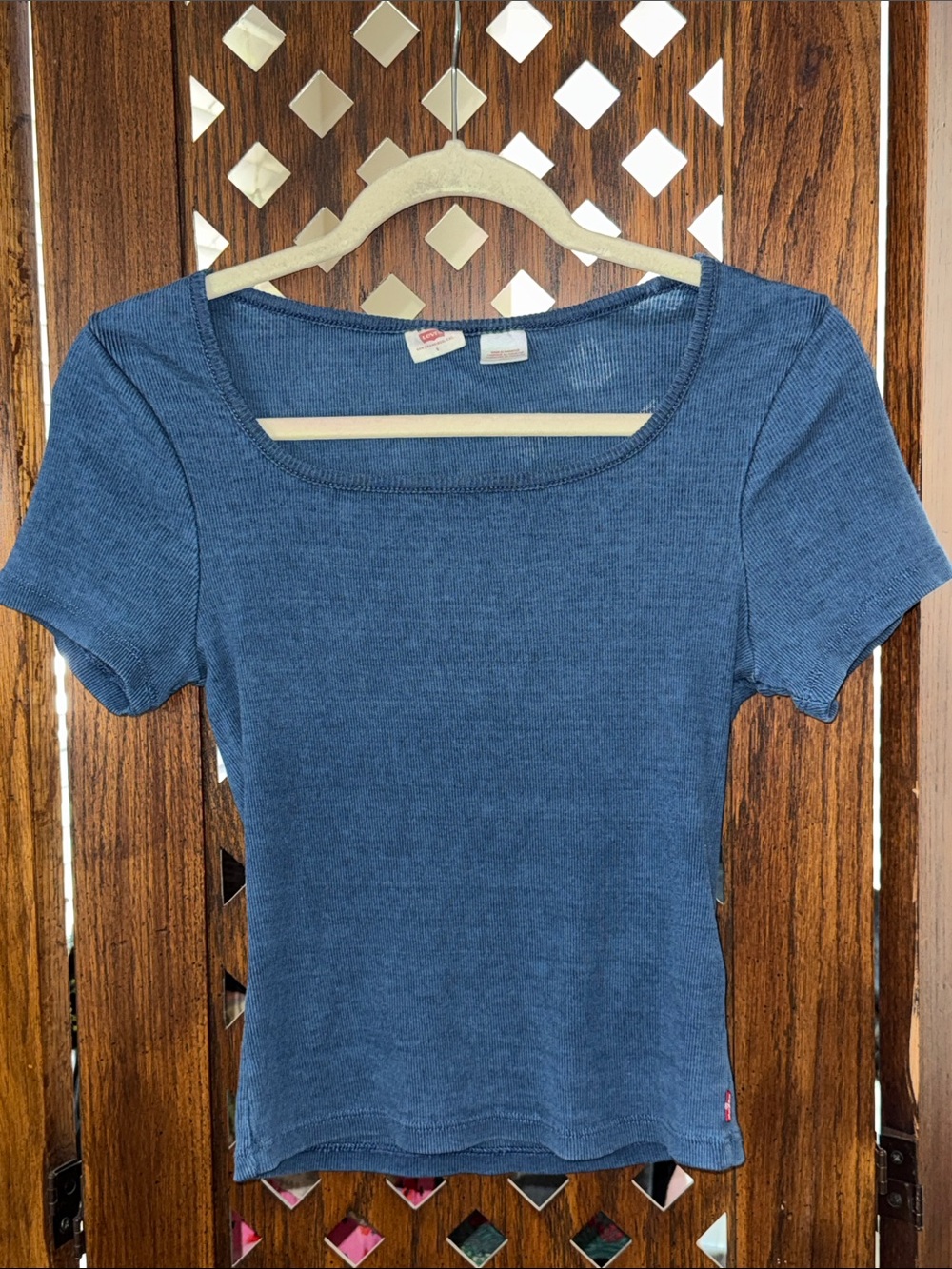 Levi's Blue Square Neck Short Sleeve Tee
